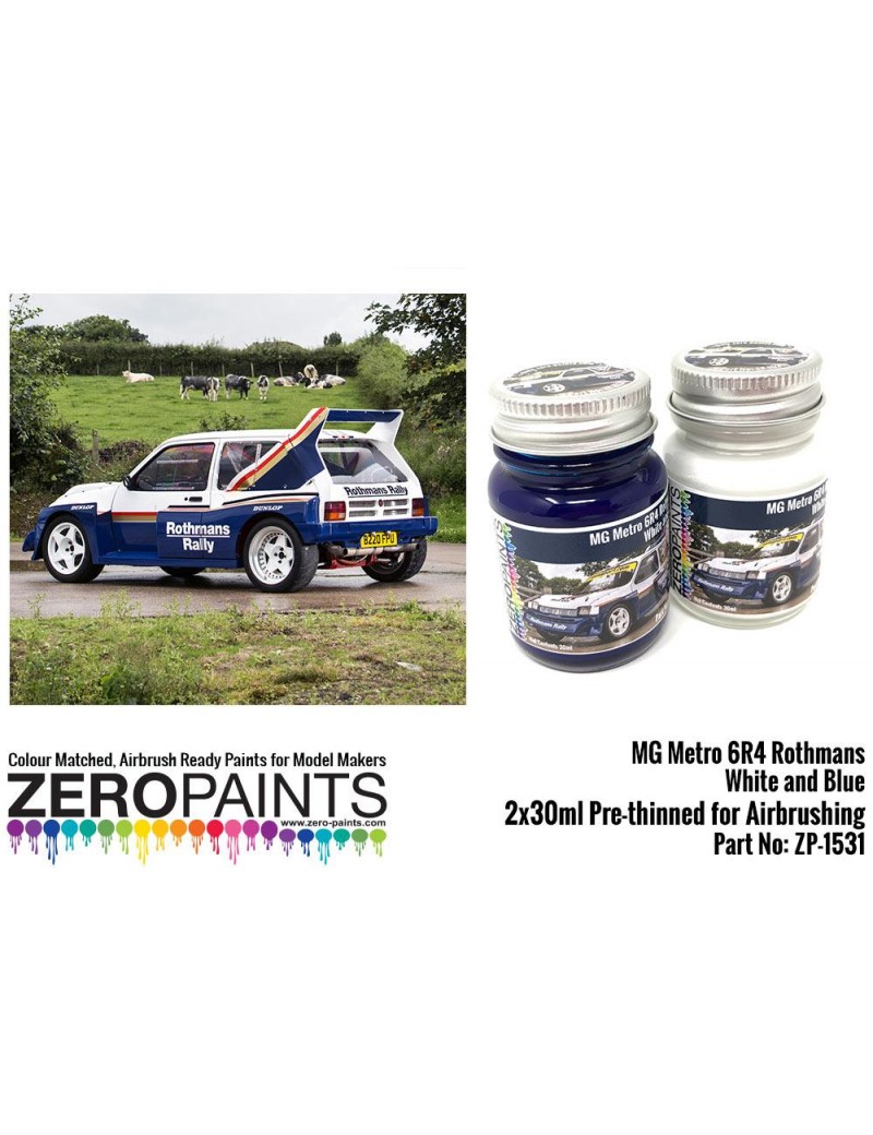ZP - MG Metro 6R4 Rothmans - White and Blue Paint Set 2x30ml - 1531