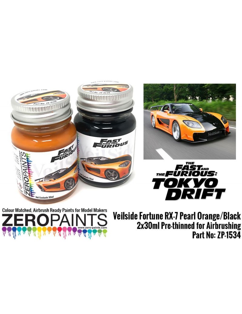 ZP - Veilside Fortune RX-7 Pearl Orange/Black Paint Set 2x30ml - 1534