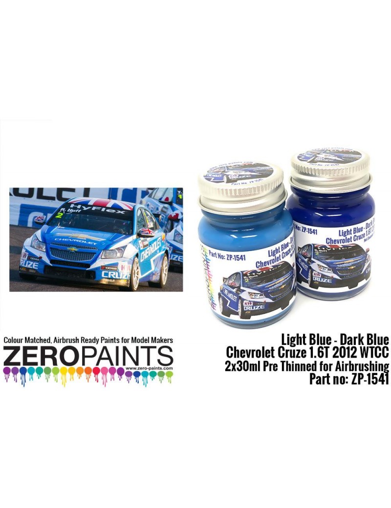 ZP - Light Blue / Dark Blue Paint for Chevrolet Cruze 1.6T 2012 WTCC 2x30ml - 1541