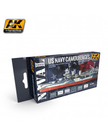 AK - Naval Series: US Navy WWII Camouflages Acrylic Paint Set - 5000