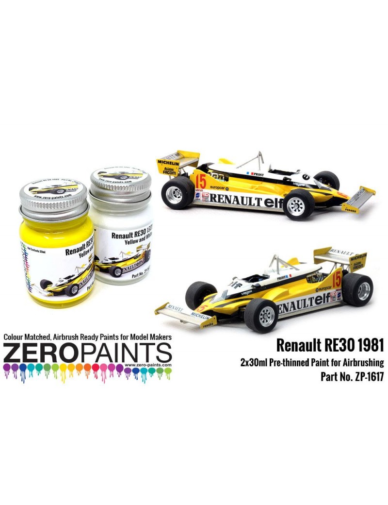 ZP - Renault RE30 1981 Yellow and White Paint Set - 1617