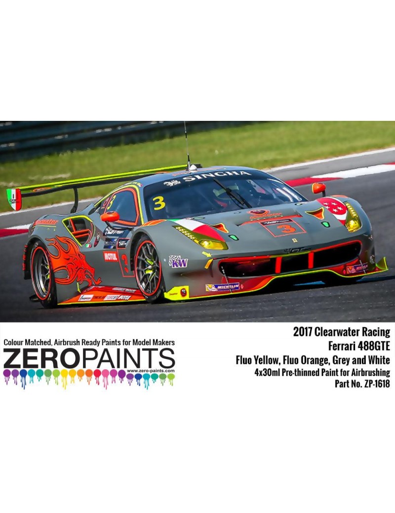 ZP - 2017 Clearwater Racing Ferrari 488GTE Paint 4x30ml - 1618