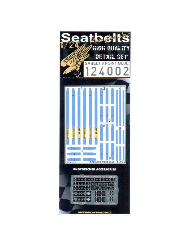 HGW - SABELT 6 Point Blue - Seatbelts 1/24 - 124002