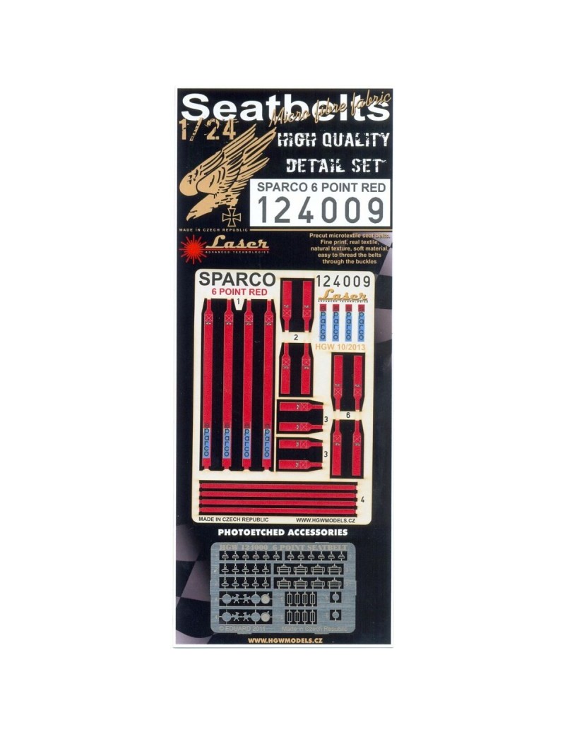 HGW - SABELT 6 Point Red - Seatbelts 1/24 - 124009