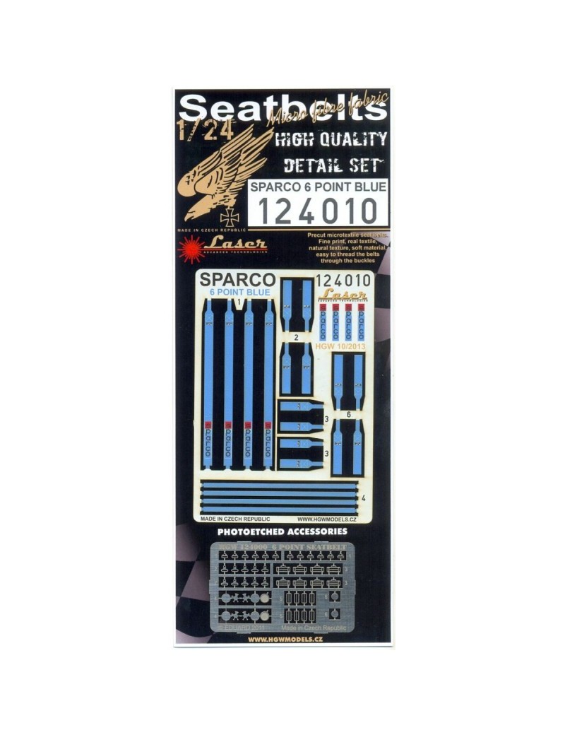 HGW - SPARCO 6 Point Blue - Seatbelts 1/24 - 124010