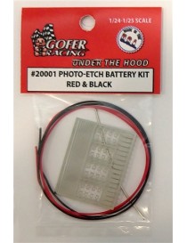 Gofer - 1/24-1/25 Photo-Etch Battery Detail Set w/Red & Black Cable Wire - 20001