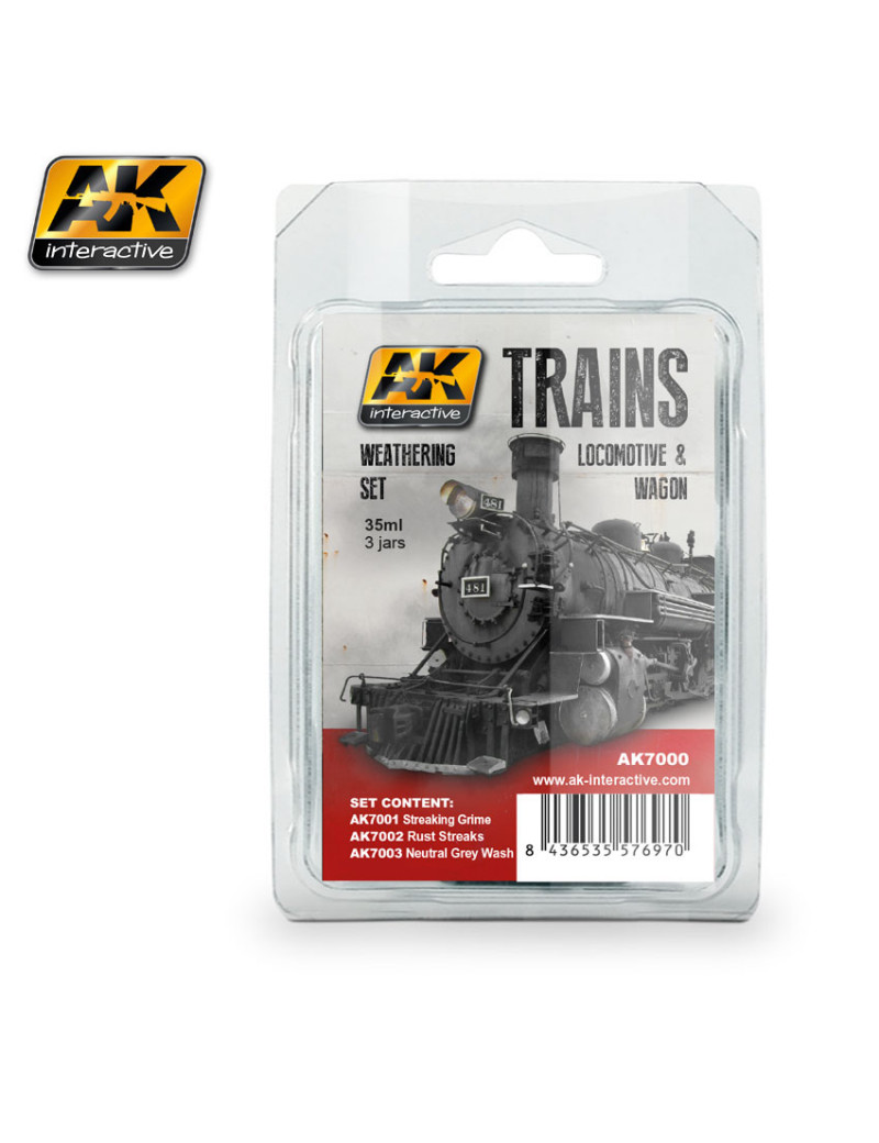 AK - Trains: Locomotive & Wagon Weathering Enamel Paint Set - 7000