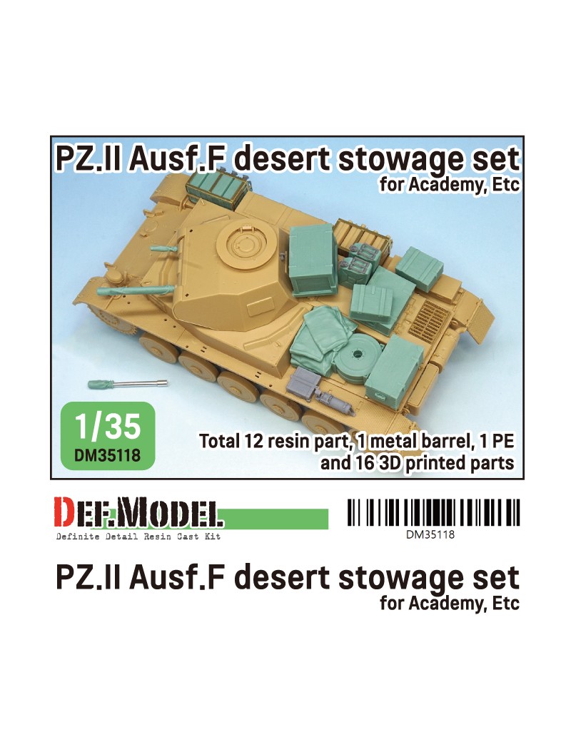 DEF - WWII German Pz.II Ausf.F Desert Stowage set (for Academy kit, Etc) - 35118