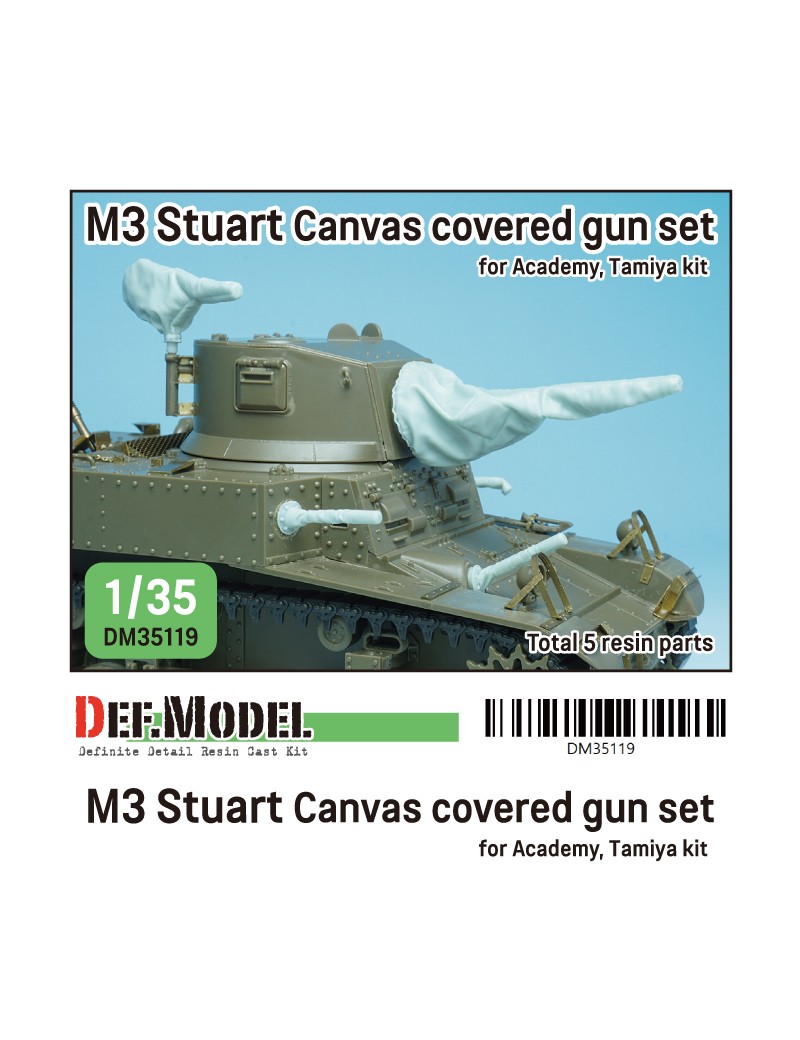 DEF - WWII US M3 Stuart Canvas covered gun set (for Academy, Tamiya) - 35119