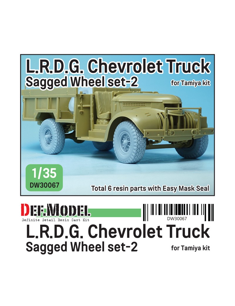 DEF Model - British L.R.D.G. Chevrolet Truck Sagged wheel set (2)  (for Tamiya 1/35) - 30067