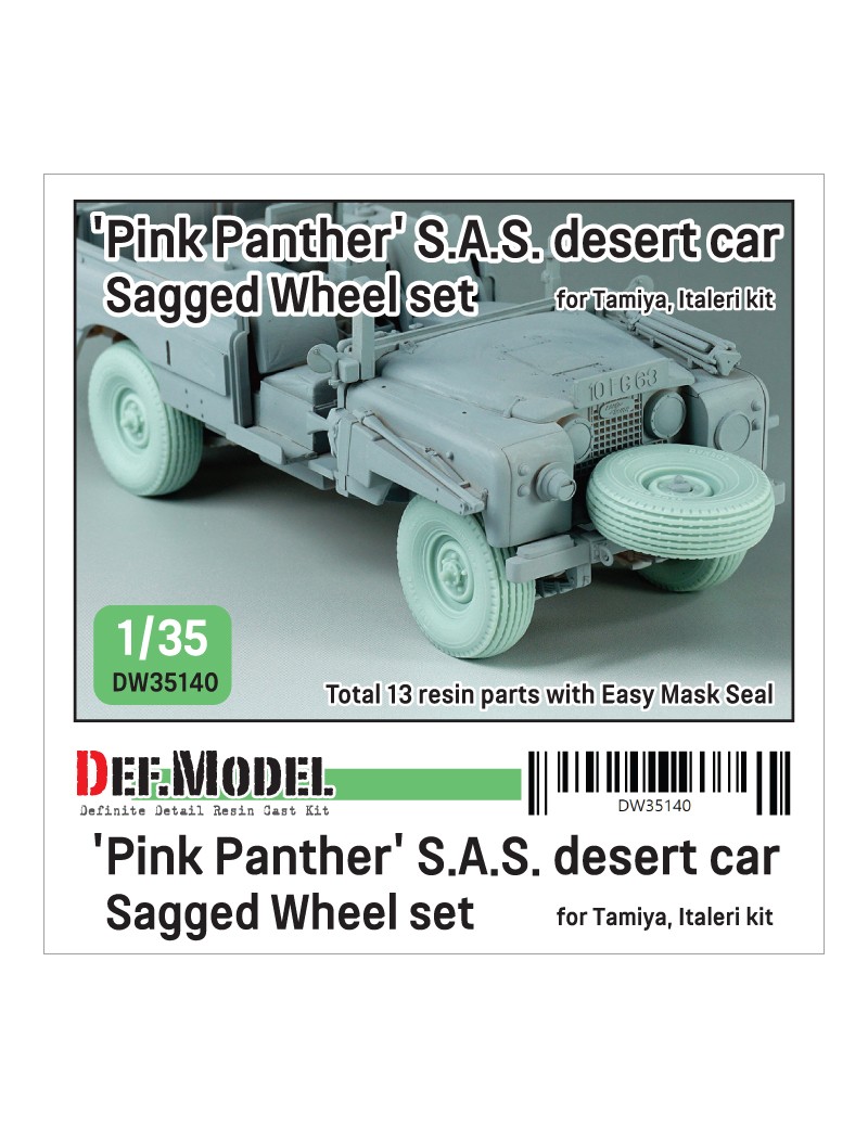 DEF Model - British S.A.S Land Rover Pinkpanther Sagged wheel set  (for Tamiya / Italeri 1/35) - 35140
