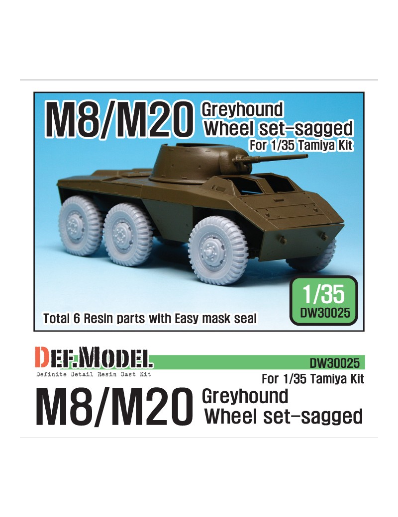DEF Model: US M8/M20 Greyhound Sagged Wheel set (for Tamiya 1/35)