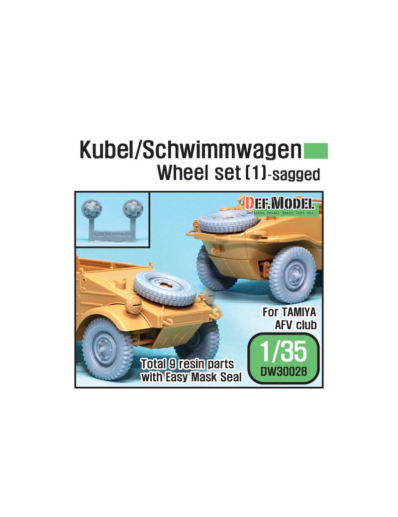 DEF Model: WWII Kubel/Schwimmwagen Wheel set (1) (for Tamiya, AFV club 1/35)