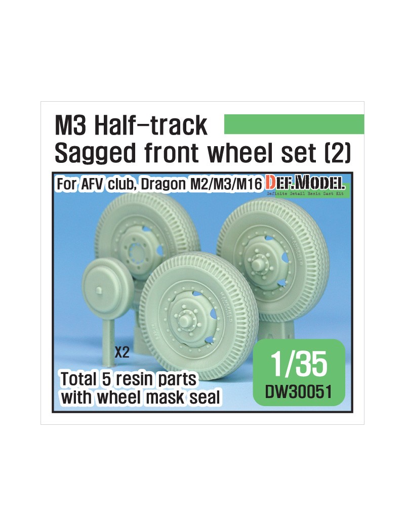 DEF Model - US M2/M3 Half-Track Sagged Front Wheel set (for AFV club, Dragon 1/35) - 30051
