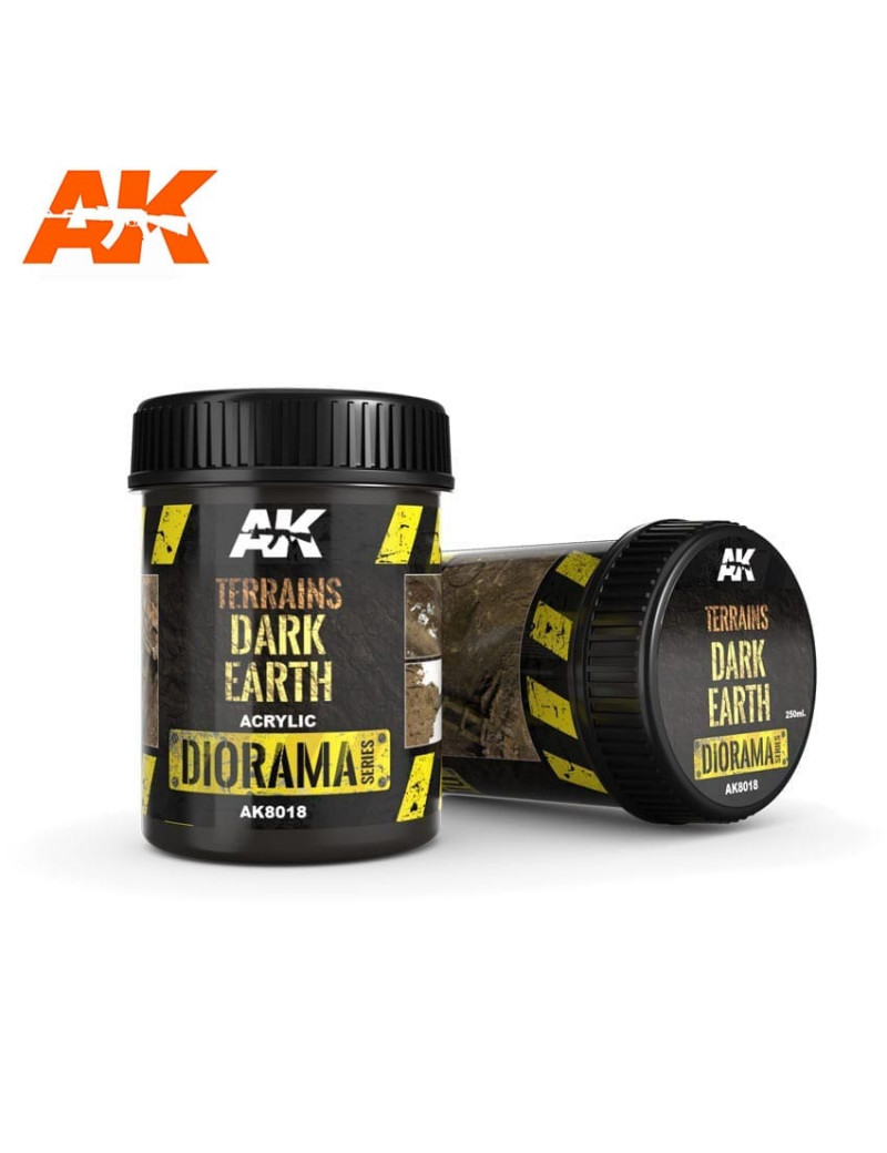AK - Diorama Series - Terrains Dark Earth Texture Acrylic 250ml Bottle - 8018