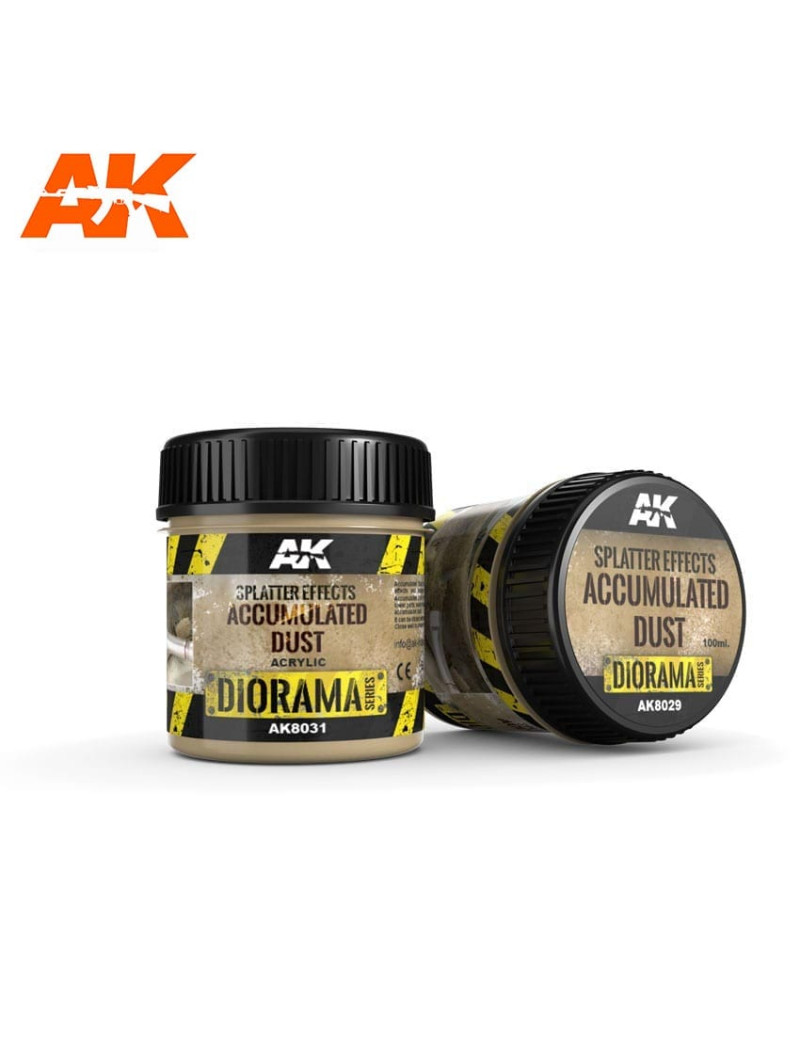 AK - Diorama Series:  Splatter Effects Accumulated Dust Acrylic 100ml Bottle - 8031