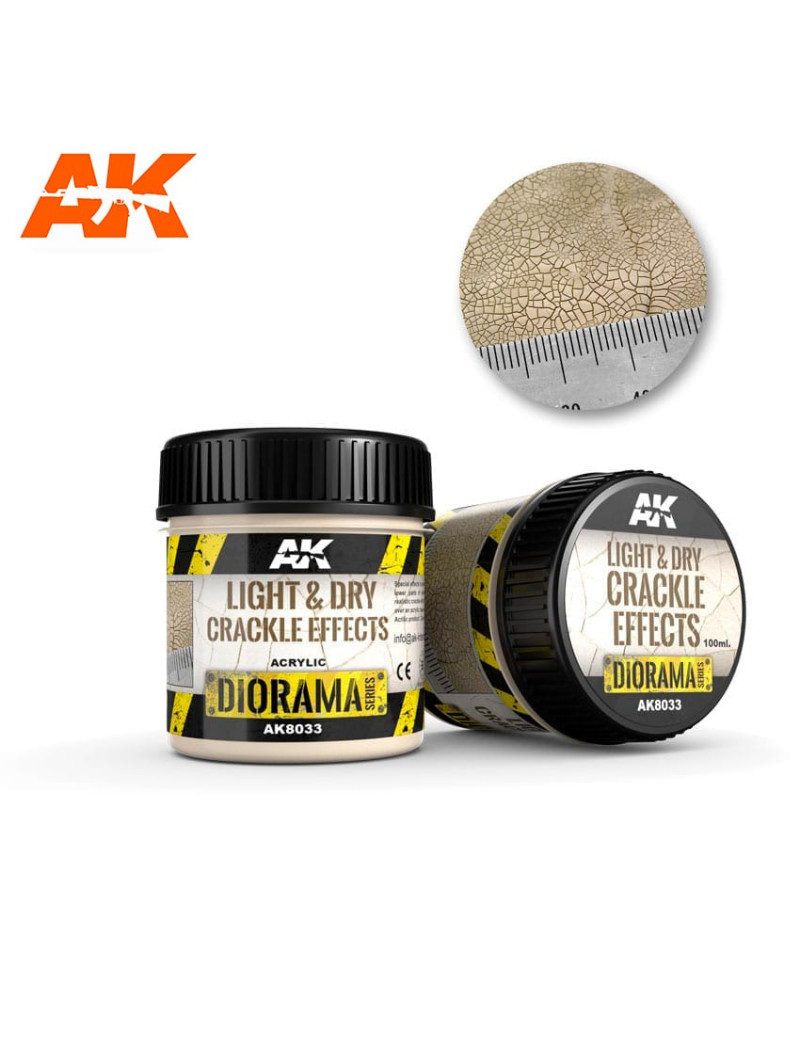 AK - Diorama Series: Light & Dry Crackle Effects Acrylic 100ml Bottle - 8033