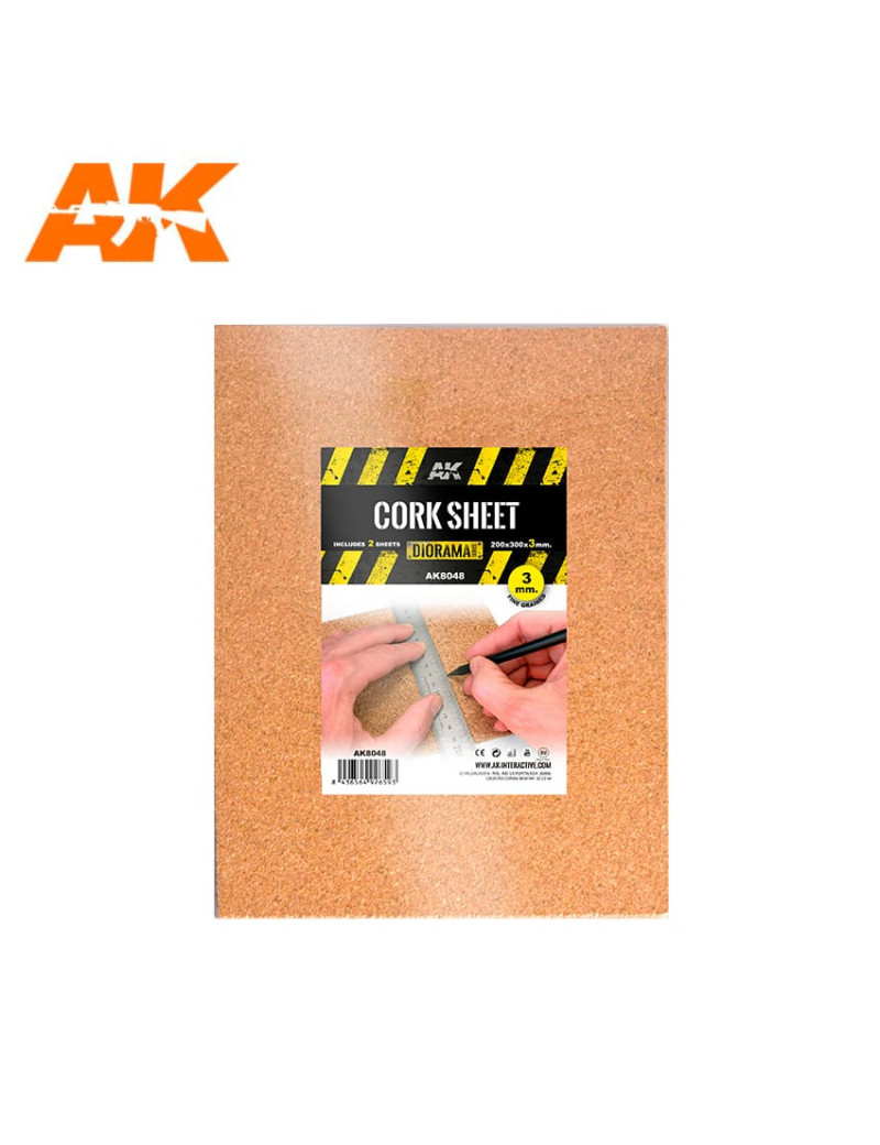 AK - Cork Sheet - FINE grained 200x300x3mm - 8048