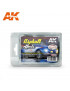 AK -Cars & Civil Vehicle Series: Asphalt Effects Weathering Acrylic Paint Set - 8090