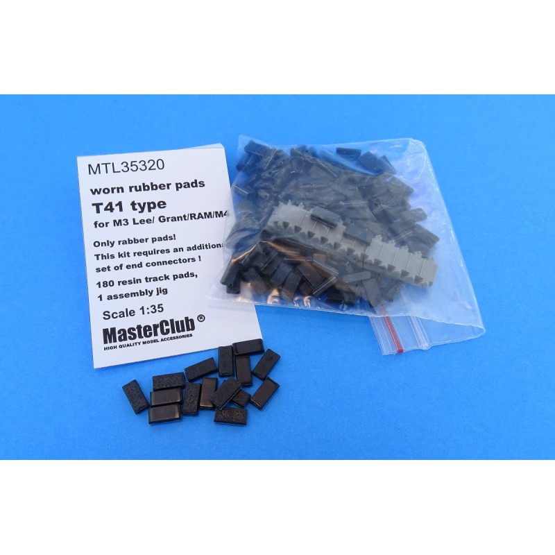 Masterclub - 1/35 Worn rubber pads T41 type for M3 Lee/Grant/RAM/M4, only pads 180 pcs - MTL35320