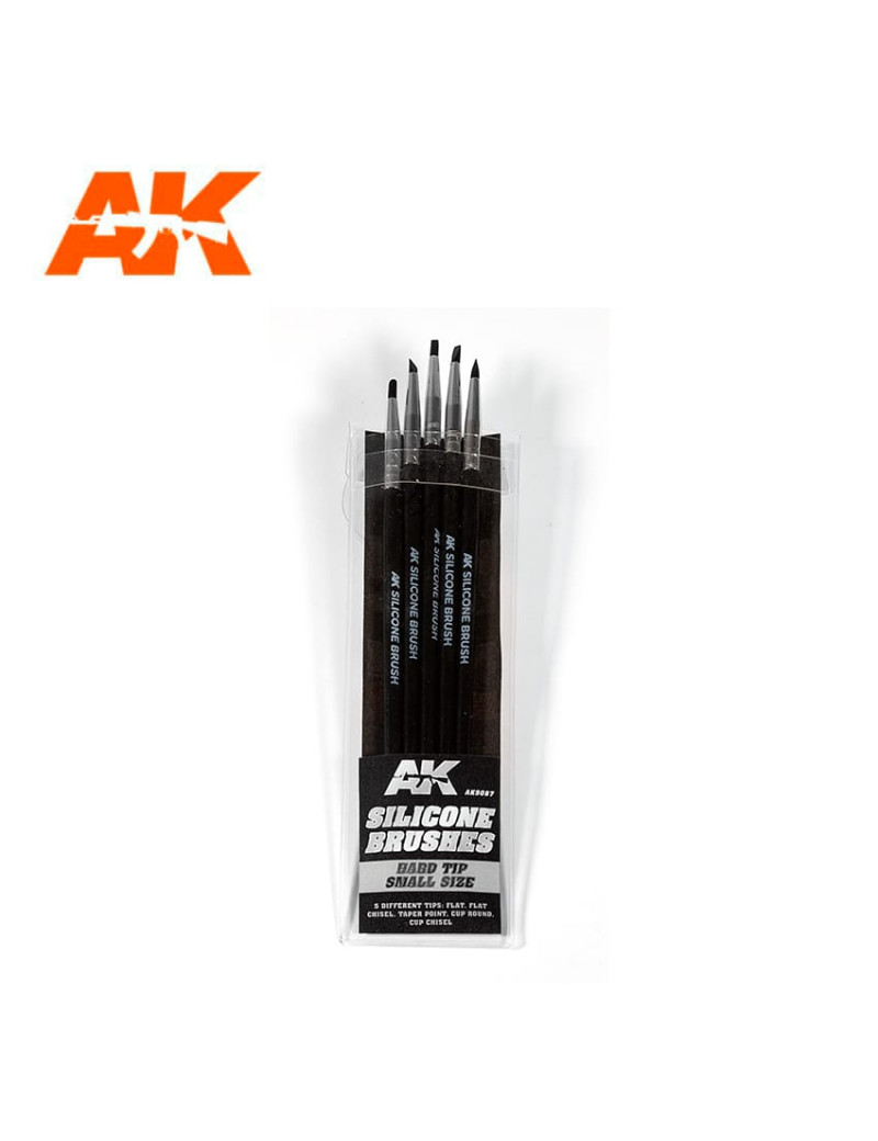 AK - Silicone Brushes Hard Tip Small (5 pencils) - 9087