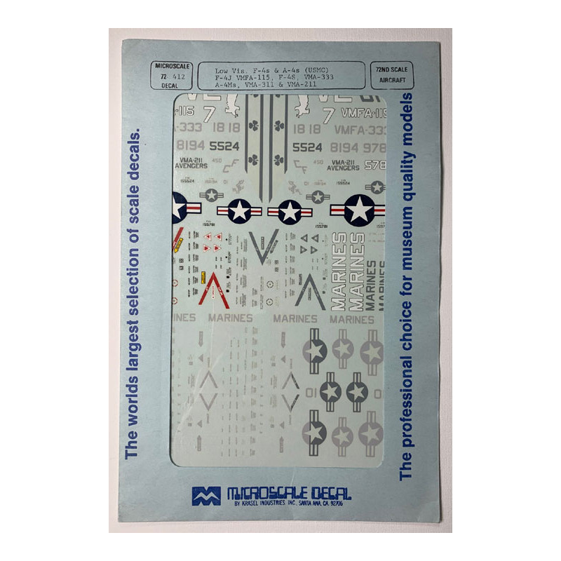 Microscale Decal - F-4s and A-4s Low Vis - MS72-412