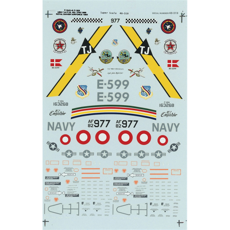 Superscale Decals - F-16As and F-16N USN, RDA - SSI48-319