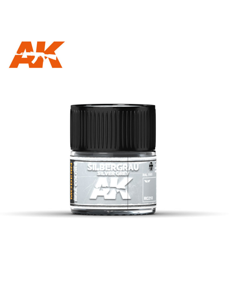 AK Real Color Air - Silbergrau -Silver Grey RAL 7001 10ml - RC210