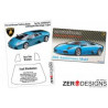 Zero Designs - 1:24 Lamborghini Murcielago Pre Cut Window Painting Masks (Fujimi) - WM-043